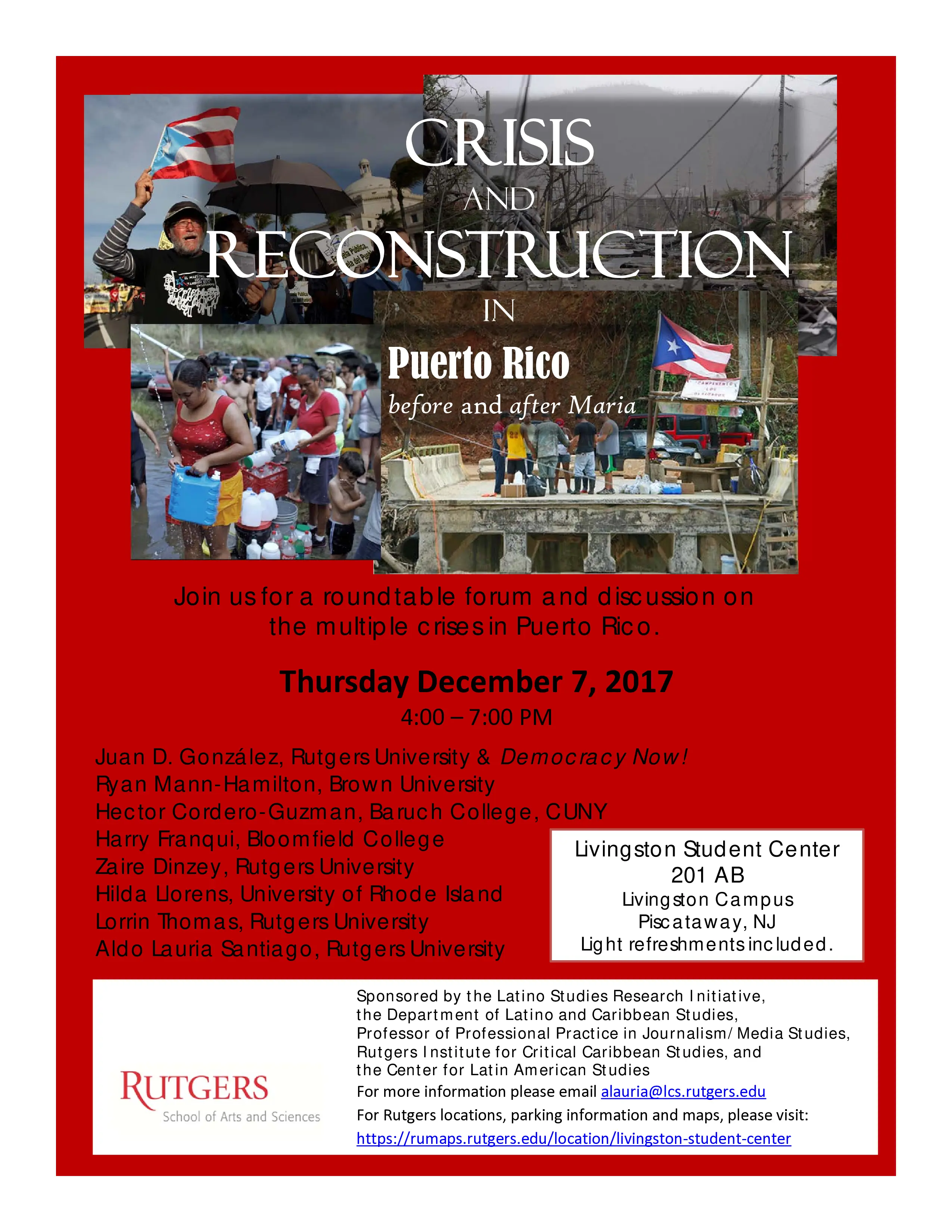 Crisis and Reconstruction in Puerto Rico- Dec. 7, 2017